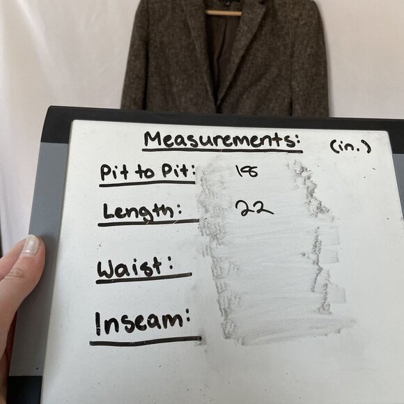 Ann Taylor Womens Tweed Blazer Size 10 Brown-Gray Single Button Long Sleeve - Picture 7 of 9